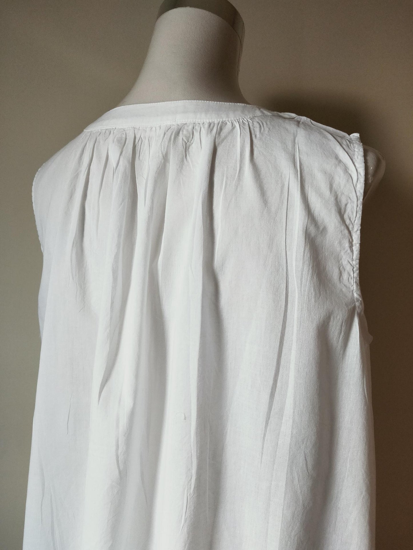 French Country nightwear pure cotton voile white nightie Australia FCW194V