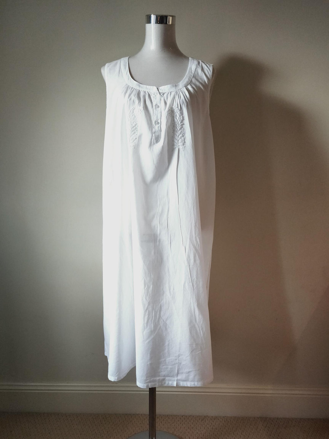 French Country nightwear pure cotton voile white nightie Australia FCW194V