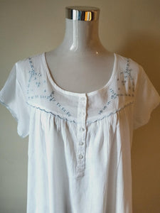 French Country Nightwear pure cotton voile nightie Australia FCW207V