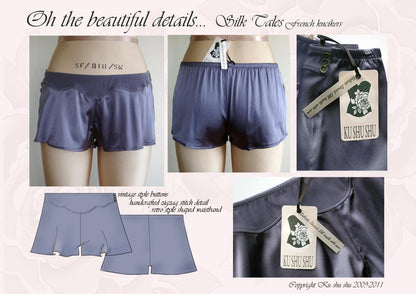Ku Shu Shu Lingerie Australian designer silk lingerie | ladies Australian silk sleepwear | ladies silk french knickers |ladies silk boxer shorts Australia