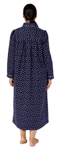 Ladies long cotton flannelette winter nighties Australia by Schrank | Longer length cotton flannelette nighties
